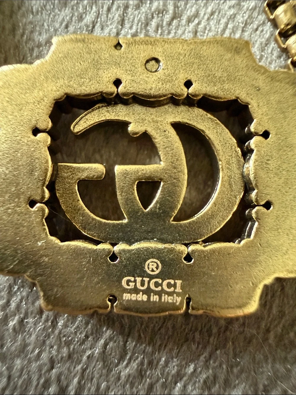 Gucci Gold Tone GG Rhinestone Crystal Link Bracelet